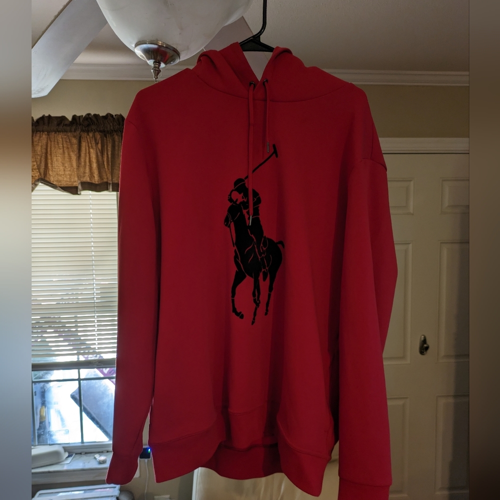 🆕 Polo Ralph Lauren red women’s hoodie Size Medium